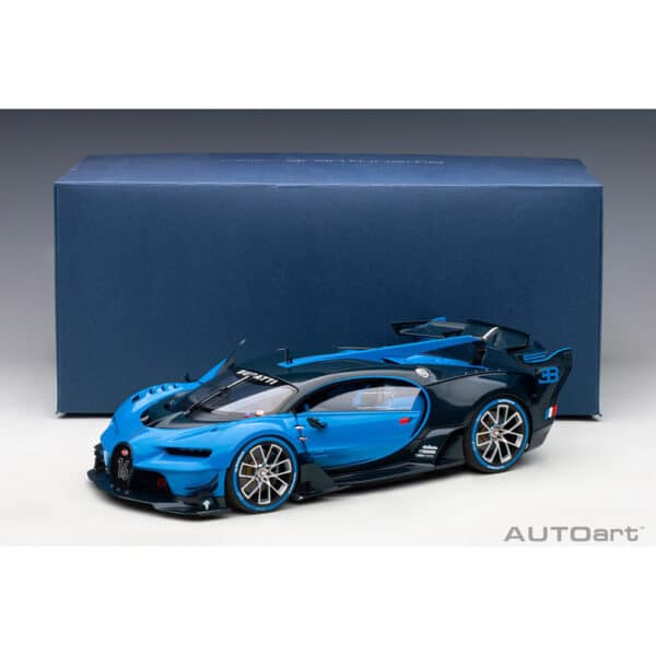 autoart - 1:18 bugatti vision gt (bugatti light blue racing/blue carbon)
