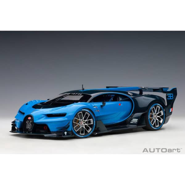 autoart - 1:18 bugatti vision gt (bugatti light blue racing/blue carbon)