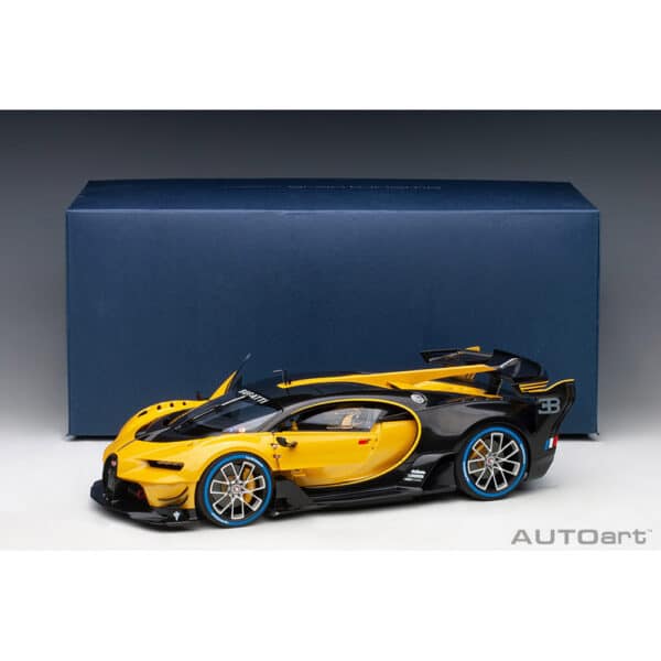 autoart - 1:18 bugatti vision gt (giallo midas/black carbon)