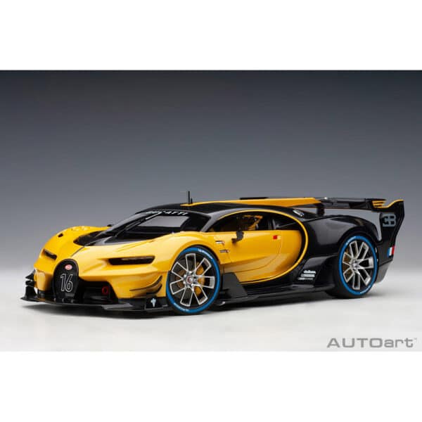 autoart - 1:18 bugatti vision gt (giallo midas/black carbon)