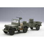 AUTOart - 1:18 Jeep Willys with trailer (Army Green)
