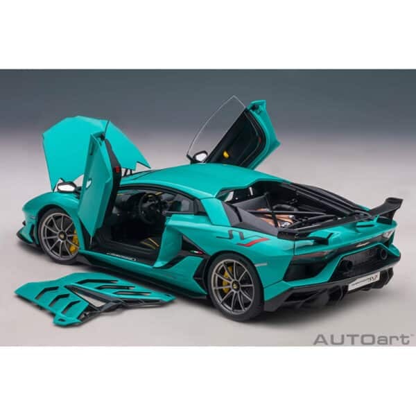 autoart - 1:18 lamborghini aventador svj (blu glauco)
