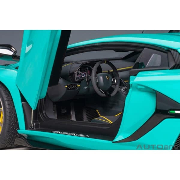 autoart - 1:18 lamborghini aventador svj (blu glauco)