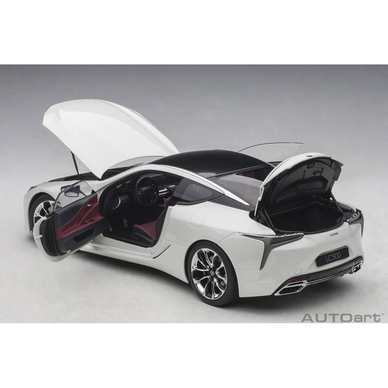 autoart - 1:18 lexus lc 500 (f white metallic/dark rose interior)