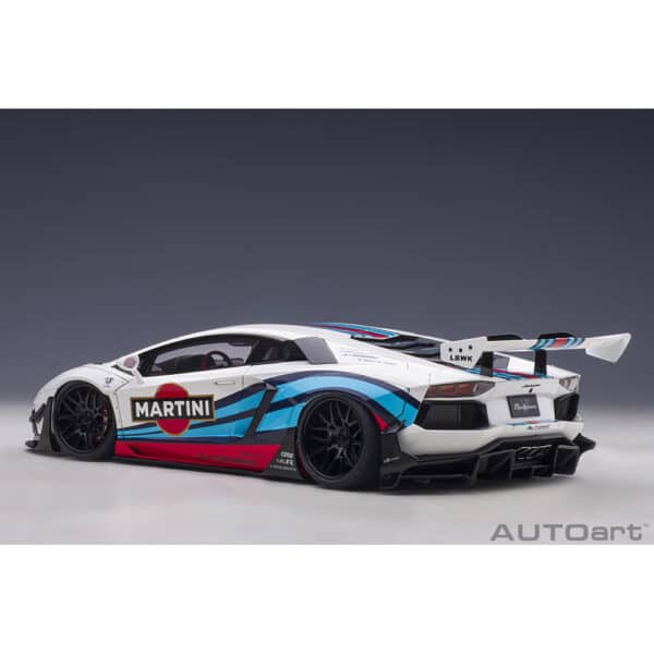 autoart - 1:18 liberty walk lb-works lamborghini aventador limited edition (martini livery)