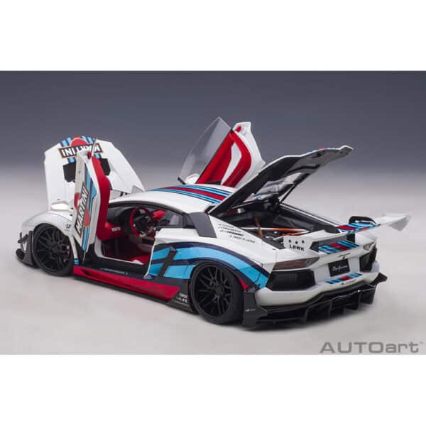 autoart - 1:18 liberty walk lb-works lamborghini aventador limited edition (martini livery)