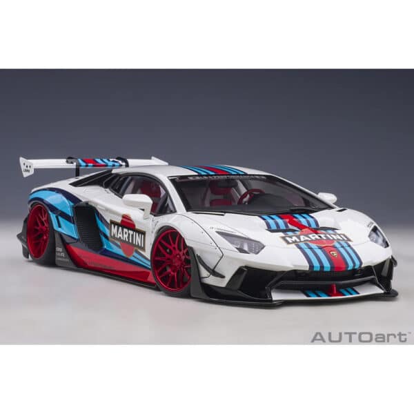 autoart - 1:18 liberty walk lb-works lamborghini aventador limited edition (martini livery)