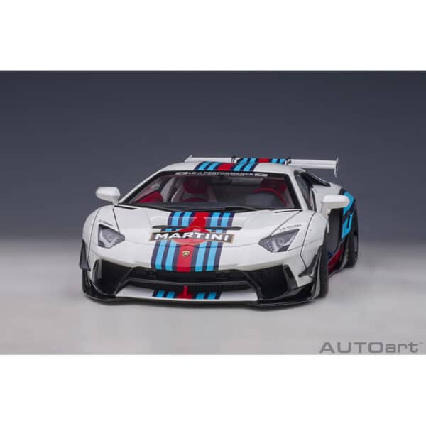 autoart - 1:18 liberty walk lb-works lamborghini aventador limited edition (martini livery)