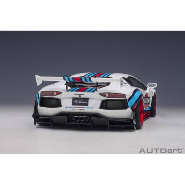 autoart - 1:18 liberty walk lb-works lamborghini aventador limited edition (martini livery)