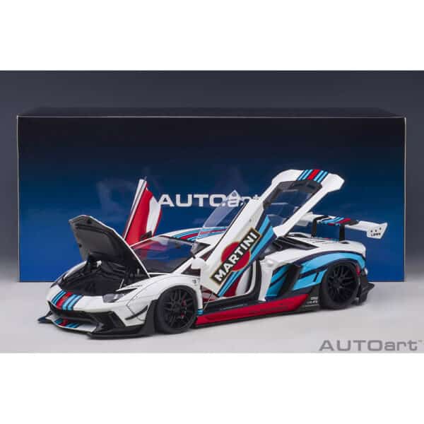 autoart - 1:18 liberty walk lb-works lamborghini aventador limited edition (martini livery)