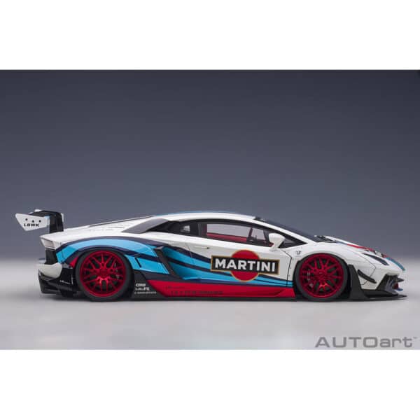autoart - 1:18 liberty walk lb-works lamborghini aventador limited edition (martini livery)