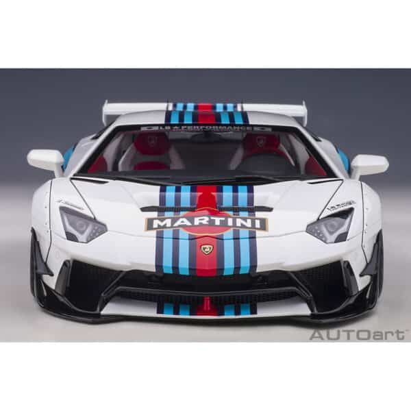 autoart - 1:18 liberty walk lb-works lamborghini aventador limited edition (martini livery)