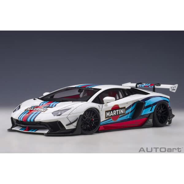 autoart - 1:18 liberty walk lb-works lamborghini aventador limited edition (martini livery)