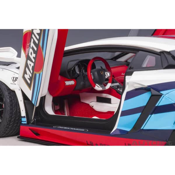 autoart - 1:18 liberty walk lb-works lamborghini aventador limited edition (martini livery)
