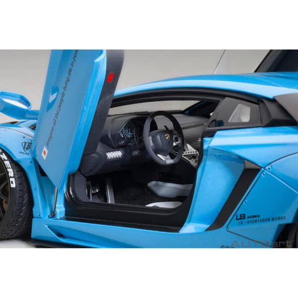 autoart - 1:18 liberty walk lb-works lamborghini aventador (sky blue metallic)