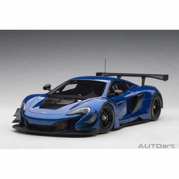 autoart - 1:18 mclaren 650s gt3 plain body version (blue metallic)