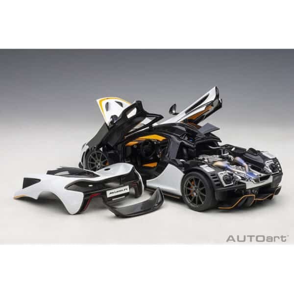 autoart - 1:18 mclaren p1 (alaskan diamond white with orange accents)