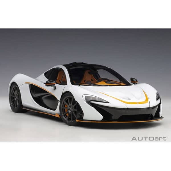 autoart - 1:18 mclaren p1 (alaskan diamond white with orange accents)