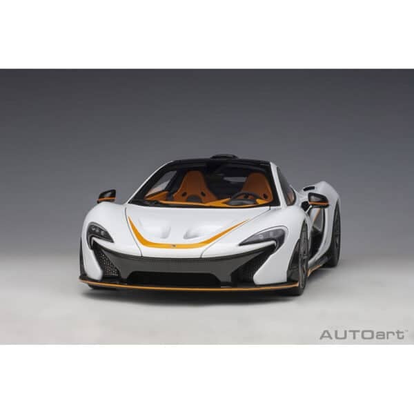 autoart - 1:18 mclaren p1 (alaskan diamond white with orange accents)