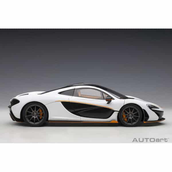 autoart - 1:18 mclaren p1 (alaskan diamond white with orange accents)