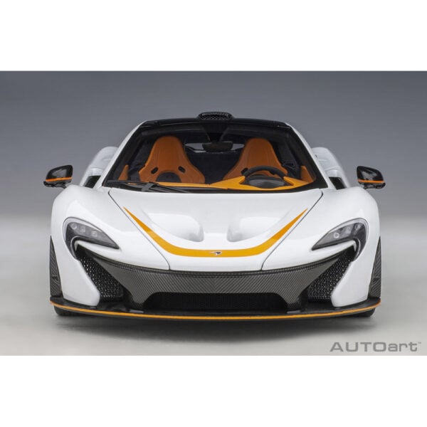 autoart - 1:18 mclaren p1 (alaskan diamond white with orange accents)