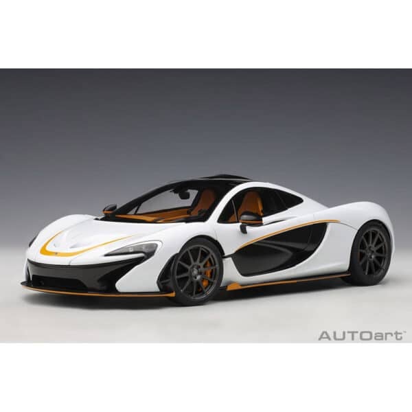 autoart - 1:18 mclaren p1 (alaskan diamond white with orange accents)