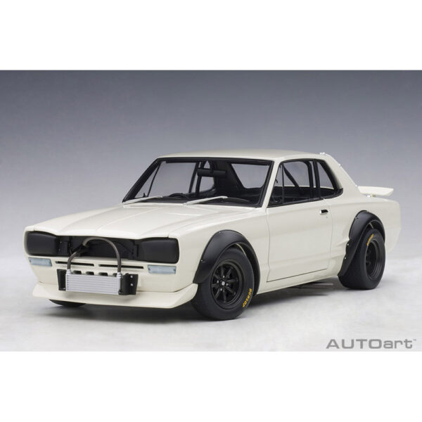 autoart - 1:18 nissan skyline gt-r (kpgc-10) racing 1972 plain body version (white)