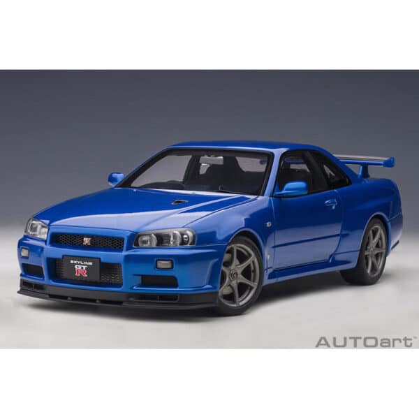 autoart - 1:18 nissan skyline gt-r (r34) v-spec ii (bayside blue)