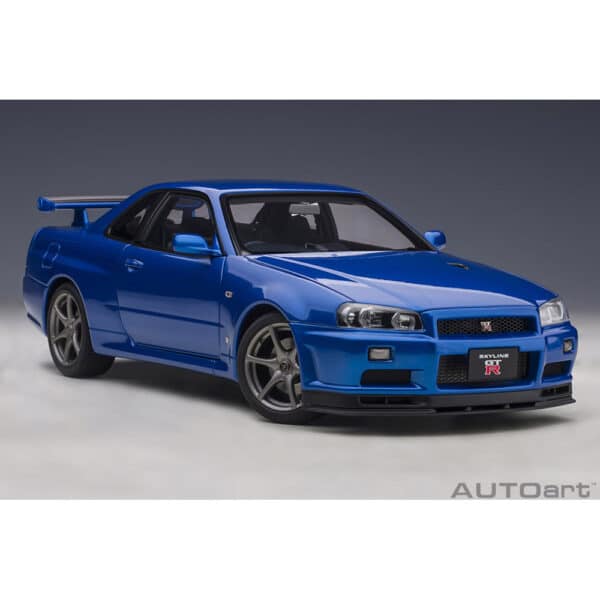autoart - 1:18 nissan skyline gt-r (r34) v-spec ii (bayside blue)