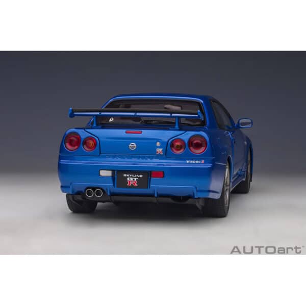 autoart - 1:18 nissan skyline gt-r (r34) v-spec ii (bayside blue)