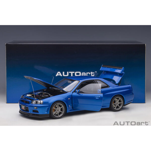 autoart - 1:18 nissan skyline gt-r (r34) v-spec ii (bayside blue)