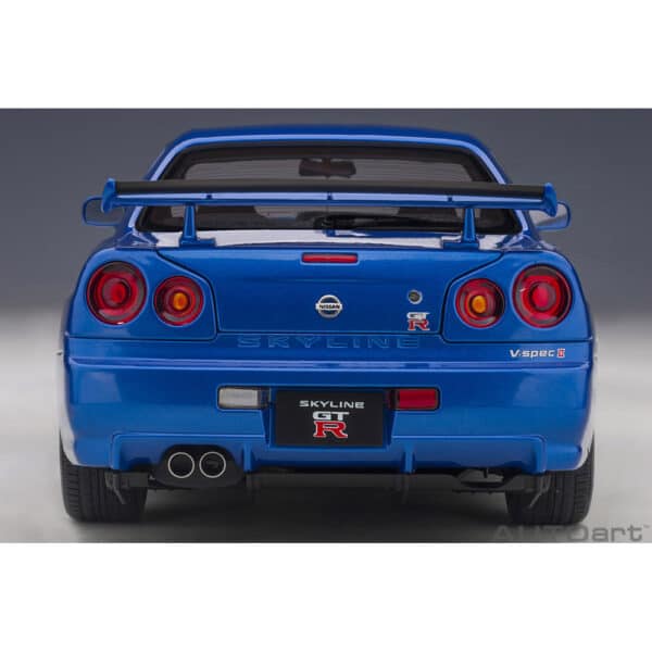 autoart - 1:18 nissan skyline gt-r (r34) v-spec ii (bayside blue)