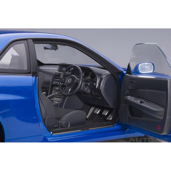 autoart - 1:18 nissan skyline gt-r (r34) v-spec ii (bayside blue)