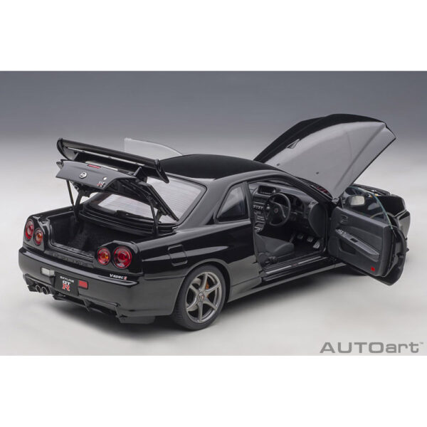 autoart - 1:18 nissan skyline gt-r (r34) v-spec ii (black pearl)