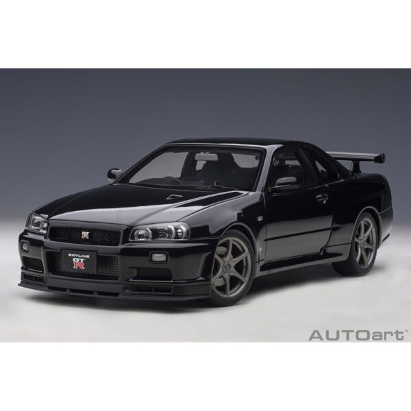 autoart - 1:18 nissan skyline gt-r (r34) v-spec ii (black pearl)