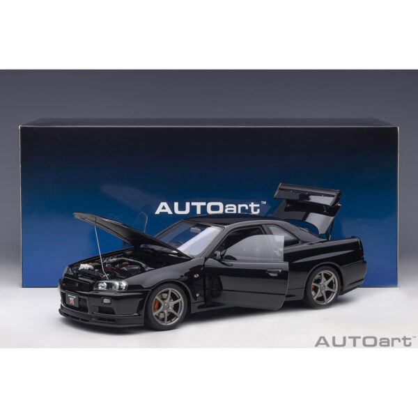 autoart - 1:18 nissan skyline gt-r (r34) v-spec ii (black pearl)