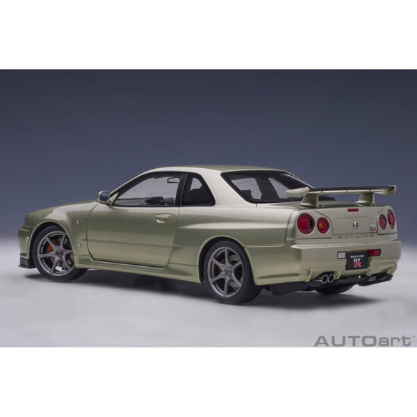 autoart - 1:18 nissan skyline gt-r (r34) v-spec ii n?r (millenium jade)