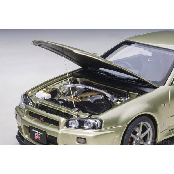 autoart - 1:18 nissan skyline gt-r (r34) v-spec ii n?r (millenium jade)