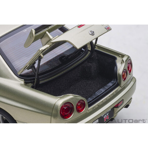 autoart - 1:18 nissan skyline gt-r (r34) v-spec ii n?r (millenium jade)