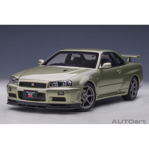 autoart - 1:18 nissan skyline gt-r (r34) v-spec ii n?r (millenium jade)