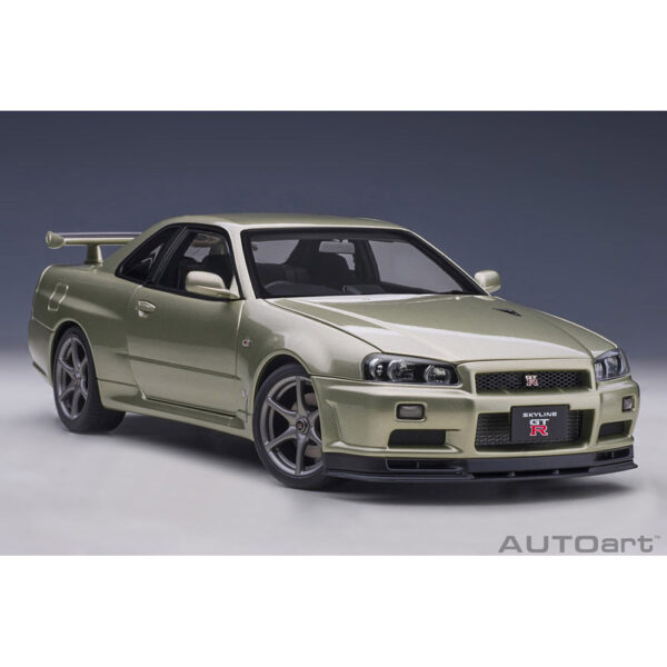 autoart - 1:18 nissan skyline gt-r (r34) v-spec ii n?r (millenium jade)