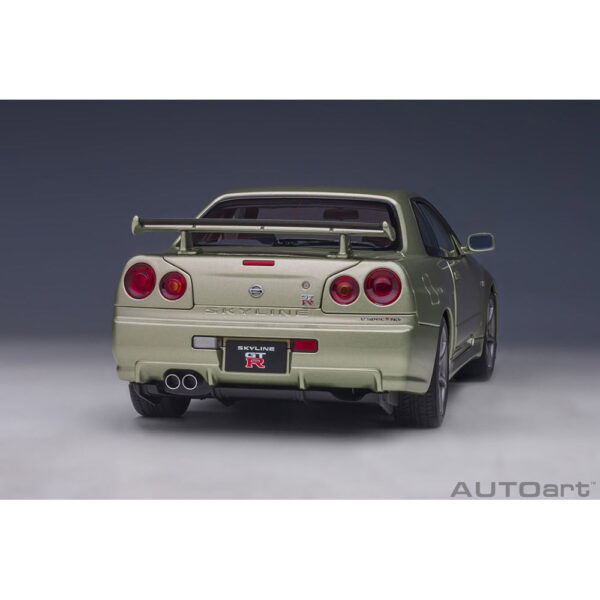 autoart - 1:18 nissan skyline gt-r (r34) v-spec ii n?r (millenium jade)