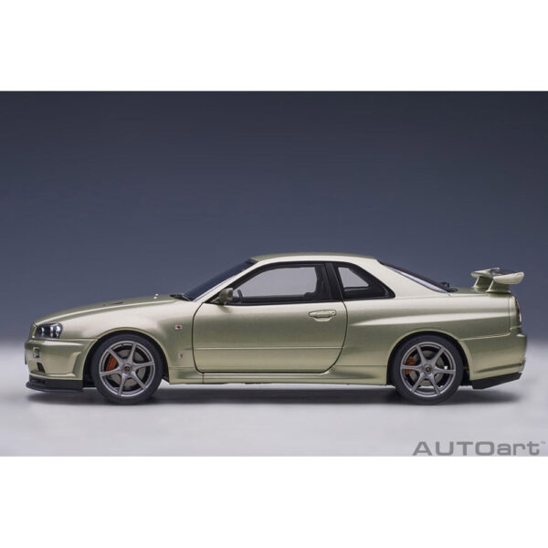 autoart - 1:18 nissan skyline gt-r (r34) v-spec ii n?r (millenium jade)