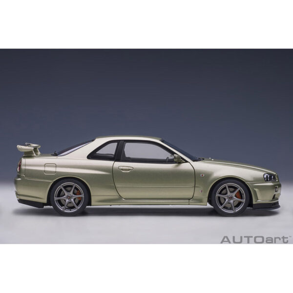 autoart - 1:18 nissan skyline gt-r (r34) v-spec ii n?r (millenium jade)