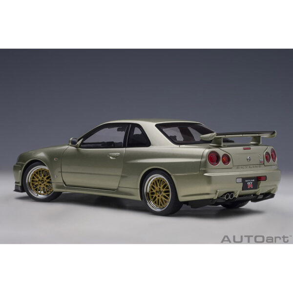 autoart - 1:18 nissan skyline gt-r (r34) v-spec ii n?r with bbs lm wheels (millenium jade)