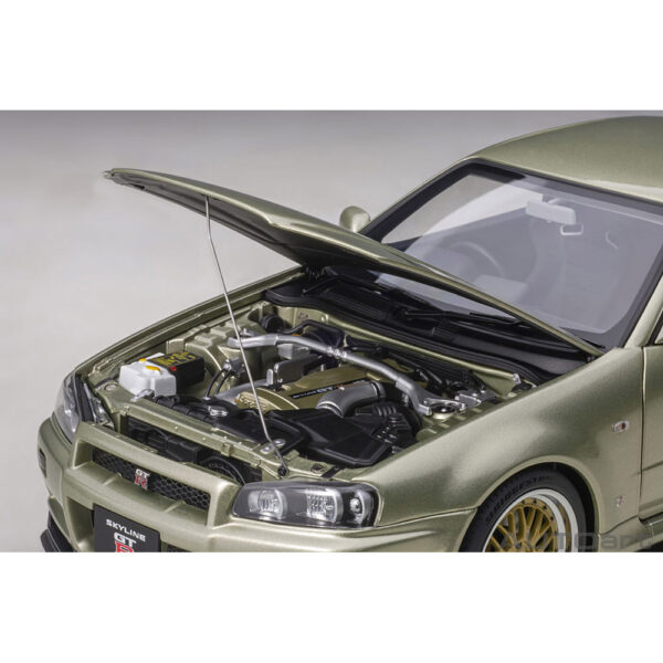 autoart - 1:18 nissan skyline gt-r (r34) v-spec ii n?r with bbs lm wheels (millenium jade)