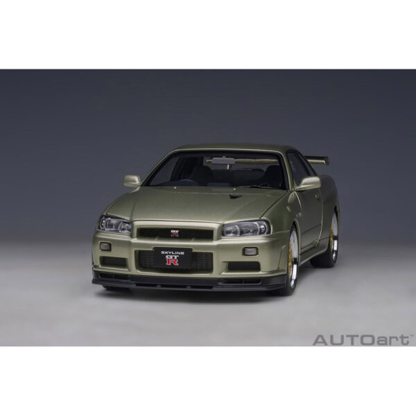 autoart - 1:18 nissan skyline gt-r (r34) v-spec ii n?r with bbs lm wheels (millenium jade)