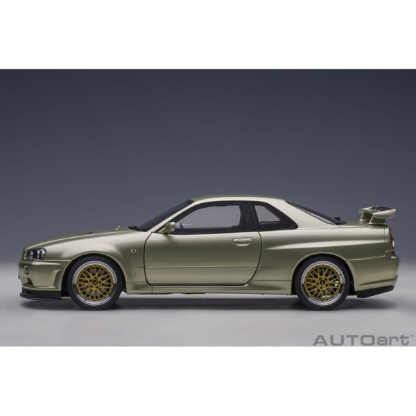 autoart - 1:18 nissan skyline gt-r (r34) v-spec ii n?r with bbs lm wheels (millenium jade)