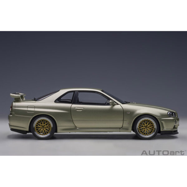 autoart - 1:18 nissan skyline gt-r (r34) v-spec ii n?r with bbs lm wheels (millenium jade)