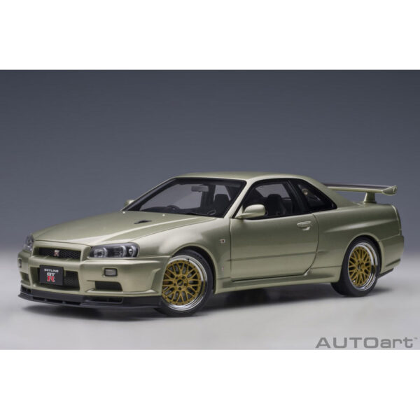 autoart - 1:18 nissan skyline gt-r (r34) v-spec ii n?r with bbs lm wheels (millenium jade)